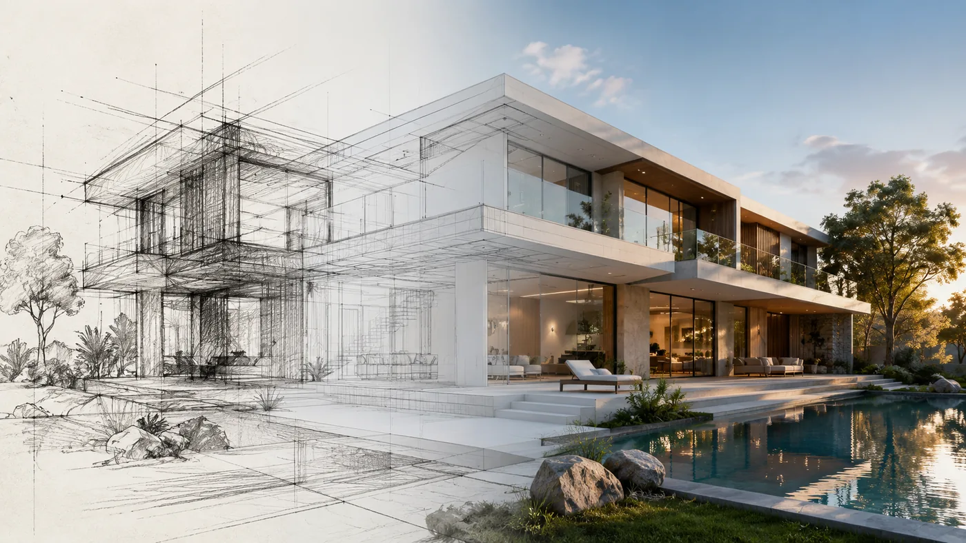 Render fotorrealista gerado a partir de um sketch